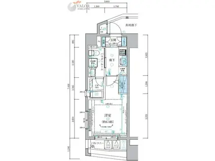 メインステージ平和島II(1K/2階)の間取り写真