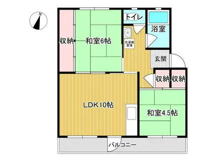 正木フラッツ(2LDK/3階)の間取り写真