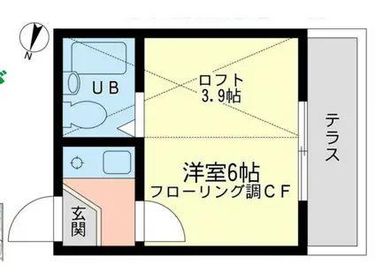 ライフピア・ロンシャン(1K/2階)の間取り写真