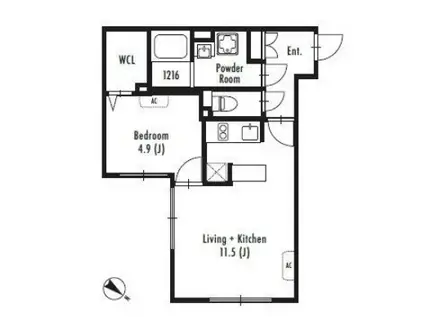 GRANPASEO中目黒イースト(1LDK/1階)の間取り写真