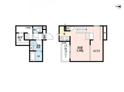 CB大橋セレーノ(1K/1階)の間取り写真