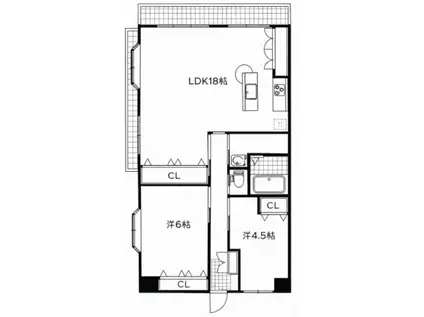 ライオンズマンション京都山科ガーデンシティ(2LDK/3階)の間取り写真