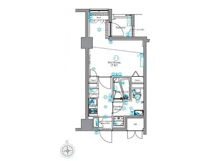 ヴォーガコルテ早稲田(1K/1階)の間取り写真