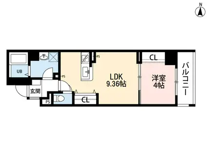MIRAISM(1LDK/7階)の間取り写真