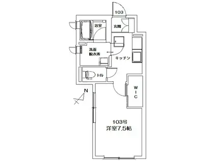 アトリオ和(1K/1階)の間取り写真