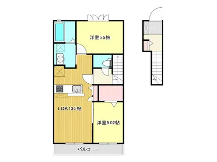 ステラ―ト(2LDK/2階)の間取り写真
