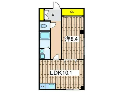 コーポラス永田(1LDK/1階)の間取り写真