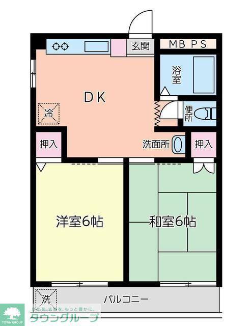 コーポマキ(2DK/2階)の間取り写真