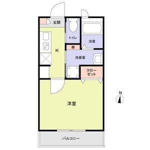 セレーノ西谷(1K/1階)の間取り写真