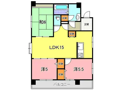 メゾングレース(3LDK/3階)の間取り写真