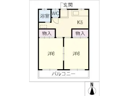 シャンポールたなはし1(2K/2階)の間取り写真