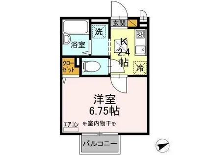 ビラ・ウイング(1K/1階)の間取り写真