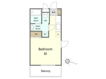 プランドル・ラ・メール(ワンルーム/3階)の間取り写真