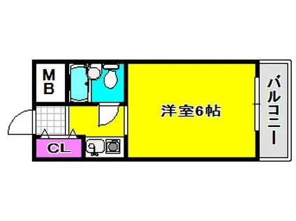 コスモプラザ三宮(1K/3階)の間取り写真