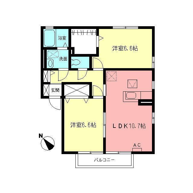グランエトワールB(2LDK/1階)の間取り写真