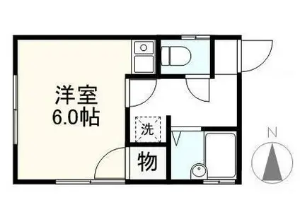 山本ハイツ(ワンルーム/1階)の間取り写真