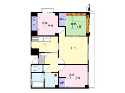 ビスタリエ南中央(3LDK/5階)の間取り写真