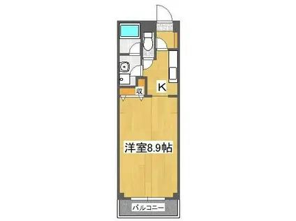 ツインズコート(1K/2階)の間取り写真