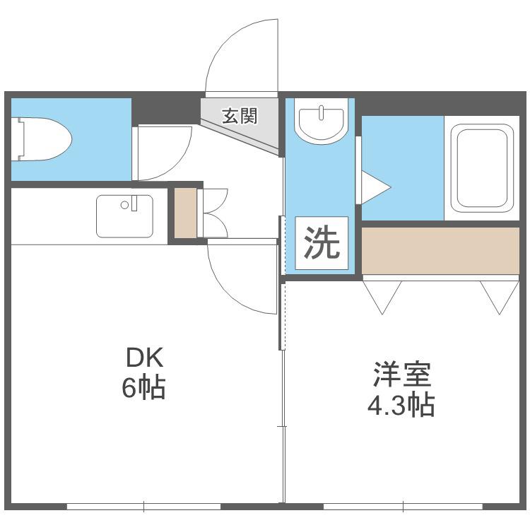ルーチェ(1DK/1階)の間取り写真