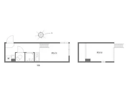 アネーロ北千住(ワンルーム/1階)の間取り写真