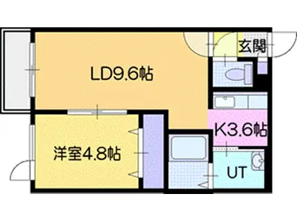 アン・クレール恵み野(1LDK/1階)の間取り写真