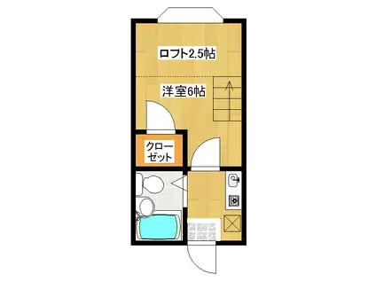 リバティ中浦和A(1K/1階)の間取り写真