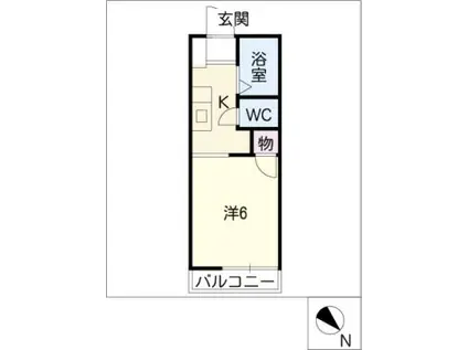 メゾン中花(ワンルーム/2階)の間取り写真