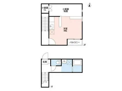 BEL TEMPO周船寺(1K/2階)の間取り写真