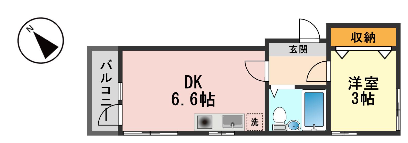 ルミナーレ新小岩(1DK/3階)の間取り写真