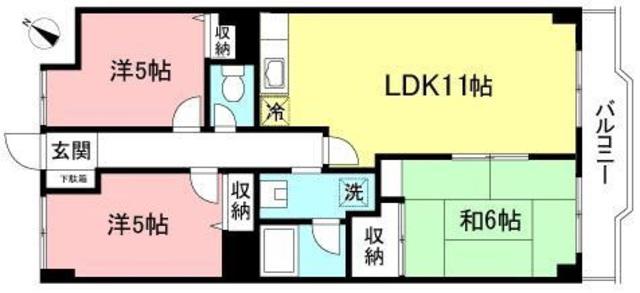 ロワジール多摩川(3LDK/3階)の間取り写真