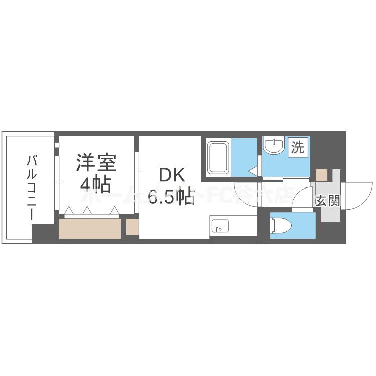 エグゼ大阪CITYオースティン(1DK/10階)の間取り写真