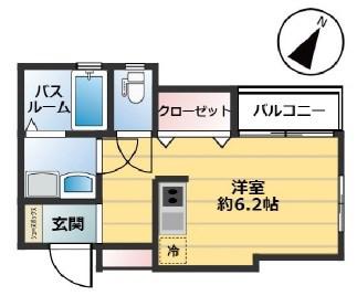 ワコーレヴィアーノ須磨月見山(ワンルーム/2階)の間取り写真