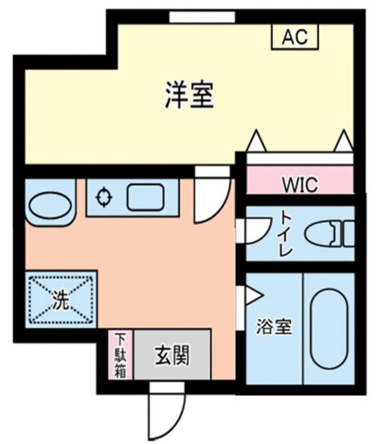 メゾンシャンプル1号館(1K/2階)の間取り写真