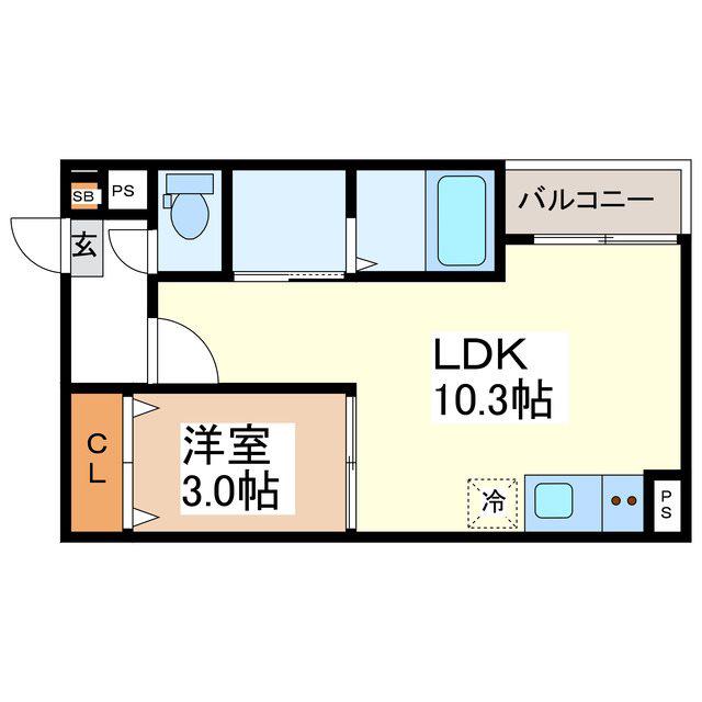 JACK YOKOTA I(1LDK/2階)の間取り写真