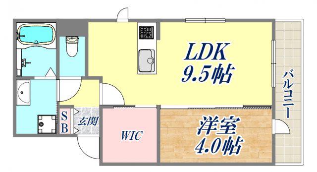 COURGE(1LDK/3階)の間取り写真
