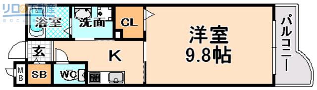 アドラブール(1K/2階)の間取り写真