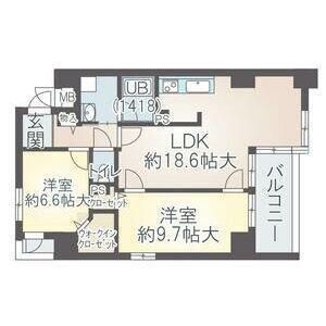 イーグルヘッド橦木(2LDK/7階)の間取り写真