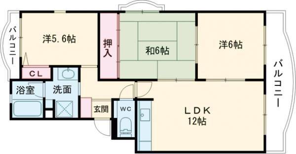 ベル・ドミール南茨木(3LDK/2階)の間取り写真