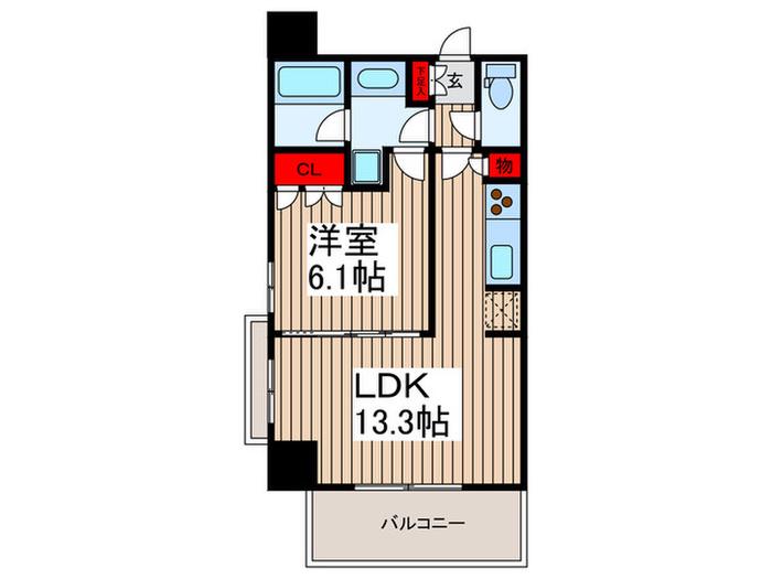 MFPRコート木場公園(1LDK/8階)の間取り写真