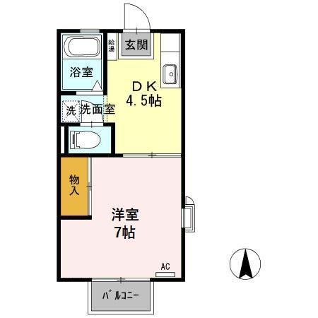 コーポ後藤(1DK/2階)の間取り写真