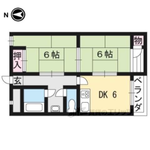 コーポ松村(2DK/1階)の間取り写真