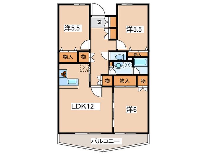 プレスティージュ横浜(3LDK/3階)の間取り写真