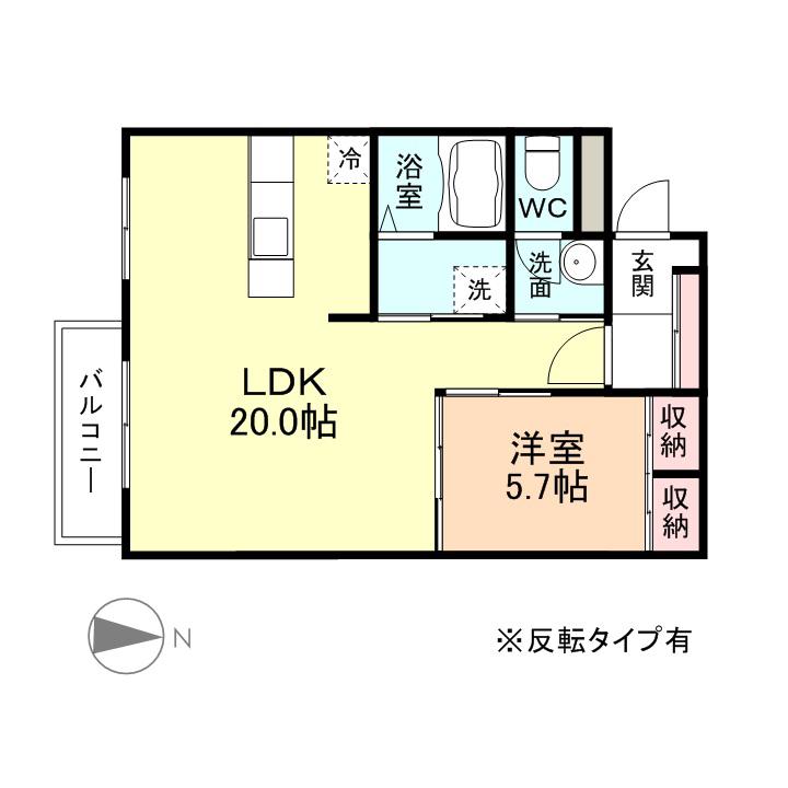 自由空間クラレ(1LDK/1階)の間取り写真