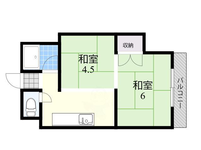 エイトビル岸里(2K/3階)の間取り写真