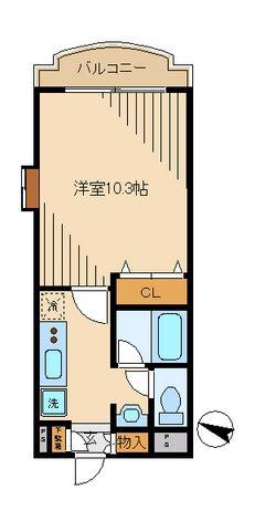 SUN ANELA(1K/2階)の間取り写真