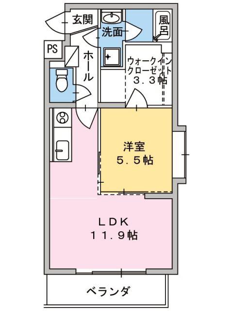 グリーンヒル タカハシIII(1LDK/1階)の間取り写真