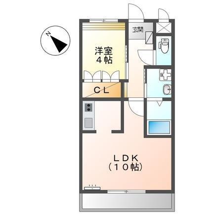 オリエンタルコート(1LDK/1階)の間取り写真