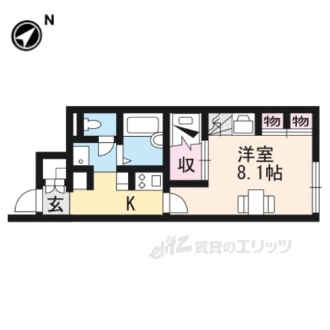 レオパレス篠山(1K/1階)の間取り写真