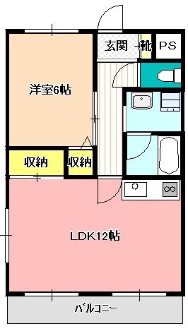 ソフィアケートヨコカワ(1LDK/2階)の間取り写真
