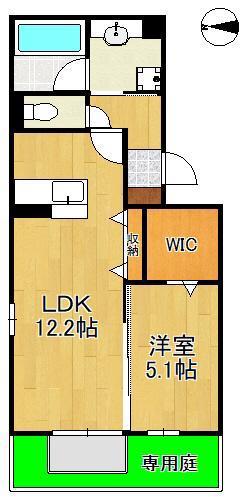 HABITAT YOSHINO(1LDK/1階)の間取り写真